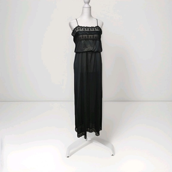 Vanity Fair Other - Vtg Flair Nylon Satin Lace Slip Dress Nightgown Size M Whimsigoth‎ Union Made